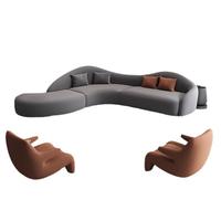 Ensemble de canapés modulaires incurvés modernes pour réception de bureau avec fauteuils pour hall d'accueil, salle de réunion, mobilier commercial rond en tissu doux