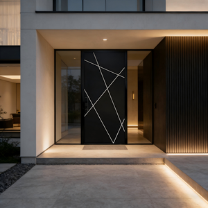 Puerta Pivotante de Aluminio de Diseño Moderno para Entrada Principal Residencial, Puerta Pivotante de Entrada Frontal para Casa, Villa o Estilo Francés - Product Image 4