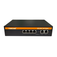 Conmutador POE Inteligente Gigabit TiNCAM OEM SKD de 4/8/16/24 Puertos +1/2 Uplink + Módulo SFP de 1G, Extiende la Red POE a 250m, para Cámaras CCTV