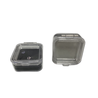 Boîte de présentation de pierres précieuses, boîte à bijoux noire avec couvercle à fermoir transparent et coussin en velours pour décoration, pierres précieuses, pièces de monnaie