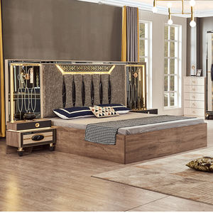 Juegos de Dormitorio Modernos con Acabado Brillante, <span class=keywords><strong>Cama</strong></span> de 1.8m, Muebles de Dormitorio de MDF para el Hogar - Product Image 1