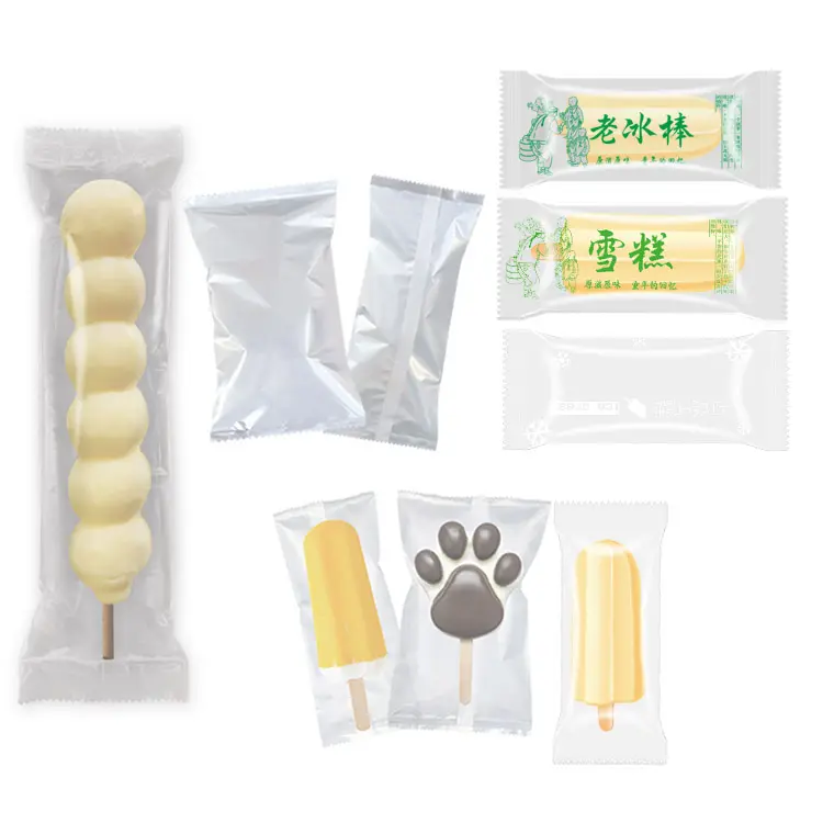 Wholesale thicken transparent frosted matt white popsicle ice cream packing bag