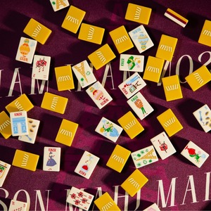 Tablevibe Fichas de Mahjong de Acrílico Transparente <span class=keywords><strong>Serie</strong></span> Pasaporte Diseño Vintage de Mapa, Equipaje y Cámara Regalo para Noche de Juegos de Adultos - Product Image 4