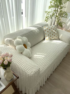 Housses de canapé universelles pour salon, 7 <span class=keywords><strong>places</strong></span>, <span class=keywords><strong>3</strong></span> <span class=keywords><strong>places</strong></span>, housses de canapé à bulles, housses élastiques, housses de canapé en seersucker bordeaux - Product Image 5