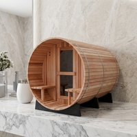 Sauna extérieur en cèdre rouge canadien au design moderne, cabine de vapeur traditionnelle en bois massif pour villas, en promotion