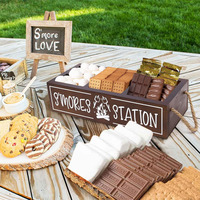2024 support de barre avec poignées ferme cuisine décor rustique Smores torréfaction Station bois organisateur Camping BBQ accessoires