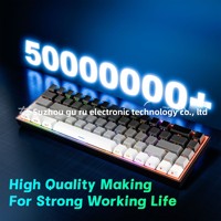 Customized Blue-switch Mechanical Keyboard 68 Keys Wired Portable Light Mixing for Office Work Gaming Side-printed Keycaps