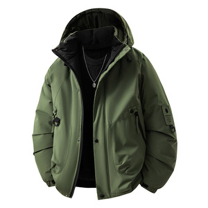 Chaqueta Acolchada Holgada de Estilo Urbano para Hombre, Chaqueta de Invierno con Forro Grueso y Cálido para Actividades al Aire Libre - Product Image 5