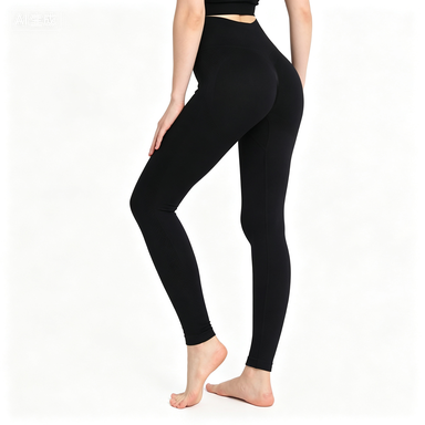 Women's Stretchy Nylon Spandex Yoga Leggings Seamless High Waist Peach Hip Lifting Ruched Pants