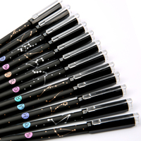 Stylos gel effaçables mignons à motifs zodiacaux avec pointe aiguille de 0,5 mm pour étudiants et usage quotidien, stylos gel effaçables sur le thème du zodiaque