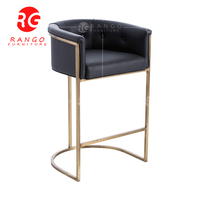 Chaise de bar en acier inoxydable argenté de luxe, épaisseur 1,5 mm, design moderne de haute qualité pour la maison, l'hôtel et le salon