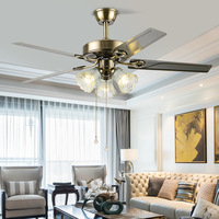 Ventilateur de plafond de style américain avec une forte puissance de vent, nouveau style lumineux 2022, restaurant, maison, lame en acier silencieuse et bois