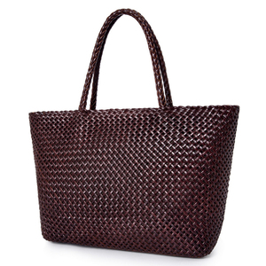 Bolso Tote Grande de Cuero Tejido a Mano para Mujer, Bolso de Hombro de Cuero Vacuno Genuino, Apto para Laptop de 17 Pulgadas, con Cierre y Gran Capacidad, para Negocios - Product Image 3