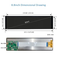 8.8 pouces barre étirée sous-panneau Interface MIPI HD-MI carte pilote USB pour moniteur LCD tv affichage PC de jeu Raspberry pi
