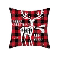 Nouvelle Housse de Coussin en Tissu Peau de Pêche à Carreaux Rouges pour Noël, Décoration de Canapé, Housse de Coussin Douce pour Bureau, Housse de Coussin de Noël pour la Maison