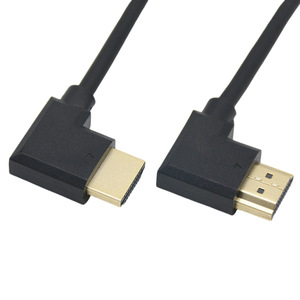 Cable HDMI macho a macho con curva de 90 grados a la derecha e izquierda, cable de conexión de vídeo corto con núcleo de cobre de alta definición 4K - Product Image 1