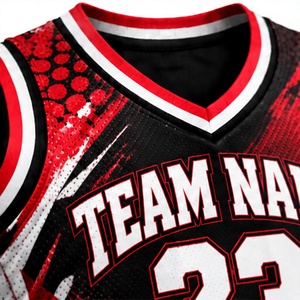 Maillot de basket-ball rose personnalisé, maillot de basket-ball moderne abstrait par sublimation, respirant, séchage rapide, sans manches, uniforme d'équipe - Product Image 6
