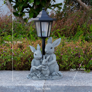Lampe solaire personnalisée en forme d'animal (oiseau, vache, chien) – Ornements de jardin extérieur pour la décoration de cour, artisanat en résine (<span class=keywords><strong>mouton</strong></span>) pour le jardinage - Product Image 4