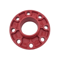 Raccord adaptateur à bride fileté rainuré en fonte ductile galvanisée, peint à l'époxy rouge, certifié UL FM, pour réseau d'incendie