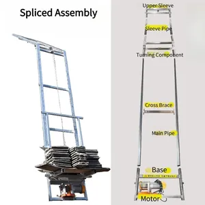 Élévateur de chargement pour carreaux émaillés et matériaux de fenêtrage avec <span class=keywords><strong>rampe</strong></span> inclinable automatique, échelle d'accès en spirale et petite machine de levage - Product Image 5