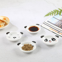 Assiette à condiments mignonne en forme de petit panda de dessin animé, style japonais, forme irrégulière, design minimaliste et frais, compatible micro-ondes, petite assiette pour