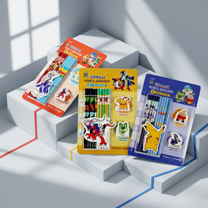Ensemble de gommes à crayon en bois Pokémon, papeterie coréenne pour enfants, fournitures scolaires, cadeau de dessin animé, jouet pour étudiants, vente en gros - Product Image 2