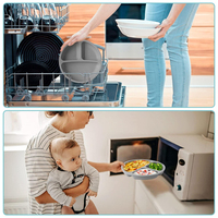 Ensemble de bols et assiettes d'alimentation en silicone de qualité alimentaire pour bébé, vaisselle de salle à manger pour enfants sans BPA pour boire et se nourrir