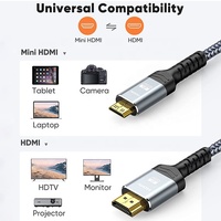 Cable Mini HDMI 2.0 de Nailon Trenzado Xput OEM, Múltiples Longitudes de 1-10M, Compatible con Cable de Video 4K 60Hz para PS4, Xbox, HDTV, Monitor