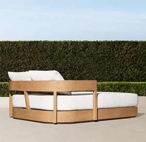 <span class=keywords><strong>Cama</strong></span> doble de teca para exteriores, silla de playa, Hotel, <span class=keywords><strong>terraza</strong></span>, patio, piscina de madera sólida, superventas de fábrica - Product Image 3