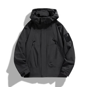 Chaqueta de una sola capa de alta calidad para hombre y mujer, con capucha, estilo gabardina delgada, ideal para grupos de viaje al aire libre en primavera y otoño. - Product Image 3