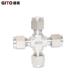 ข้อต่อสี่ทางแบบอัดแรงดันสูง สแตนเลส 316L อุปกรณ์ข้อต่อท่อ SS ข้อต่ออื่นๆ - Product Image 2