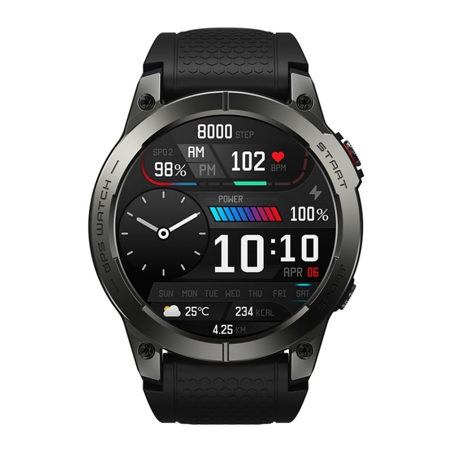 Zeblaze Stratos 3 GPS Rugged Smartwatch 1.43 Inch HD Amoled Display Phone Calling 400mAh IOS Android Phone Connect Health Track