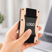 Dompet Logam Ultra Tipis dengan Logo Kustom OEM, Dilengkapi Proteksi RFID, Tempat Kartu Kredit, Dompet Aluminium Tahan Lama untuk Pria, Cocok untuk Perdagangan