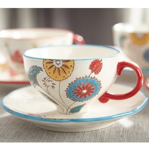 European Style Hand-painted Porcelain <b>Coffee</b> Cups and Saucer <b>Set</b> Ceramic Tea Cups <b>Coffee</b> <b>Mug</b> for Afternoon Tea - Product Image 4