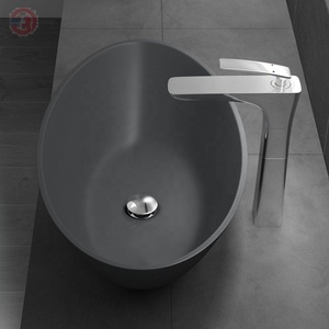 Best-seller Lavabo ovale à surface solide | Lavabo de salle de bain écologique 15mm-Lavabo à <span class=keywords><strong>main</strong></span> compact <span class=keywords><strong>pour</strong></span> petits espaces - Product Image 4