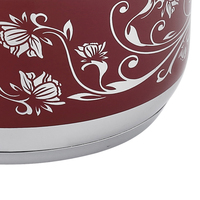 Pemasok pabrik dapur Bunga Decal stok panci sup peralatan masak Stainless Steel Casserole Set
