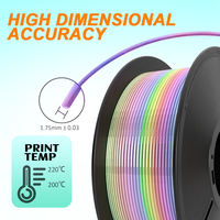 Filamen PLA Sutra Honya Kualitas Terbaik 1.75mm/2.85mm Warna Pelangi Tiga Warna untuk Printer 3D FDM/Pena 3D