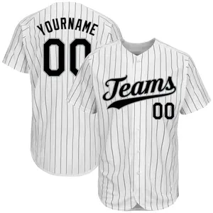 Venta al por mayor ropa de béisbol a rayas camisetas de béisbol de gama alta Jersey personalizado béisbol Fan Jersey