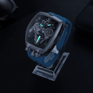 Montres mécaniques sportives personnalisées, silicone, cristal de saphir synthétique, mouvement automatique, design squelette de luxe, 44 mm - Product Image 6