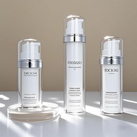 Bouteilles à pompe sans air en plastique double couche écologiques de 15/30/50 ml, emballages cosmétiques rechargeables pour sérum et lotion pour le soin de la peau