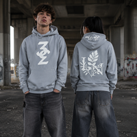 Sweat à capuche personnalisé avec logo en relief pour hommes et femmes, coupe oversize, en molleton de coton épais, style streetwear, OEM, faible MOQ, impression 3D, bleu gris