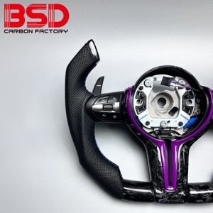 BSD-Volant violet en fibre de carbone pour BMW F12 F13 Série 6 Gran Coupé 630i 640i Style <span class=keywords><strong>F1</strong></span> personnalisé - Product Image 4