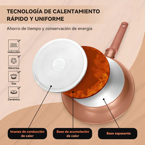 Modern <b>Ceramic</b> Marble Coated Pot <b>Pan</b> Glass Lids Bakelite Handles Non-Stick Forged Aluminum Cookware Set Gas Induction Ready Oven - Product Image 5