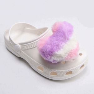 Animal Cute Cartoon Sport <span class=keywords><strong>Food</strong></span> Girl Personnalisé Style Simple Fluffy Cute Faux Fur Pompom Pompon Fur Clog Shoe Charmas - Product Image 4