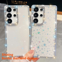 Coque de téléphone à paillettes Bling pour Samsung S25 S24FE S23 housse de protection brillante pour filles Ultra mignonnes pour Samsung A16 A26 A36 A56
