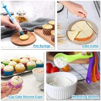 Ensemble de 393 pièces pour la décoration de gâteaux en silicone, comprenant des douilles à pâtisserie, un moule à chocolat et un plateau tournant, compatible lave-vaisselle