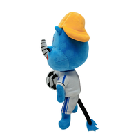 Peluche personnalisée OEM ODM en forme de rhinocéros, personnage de dessin animé de football, poupée en peluche, mascotte d'équipe sportive, logo personnalisé