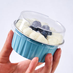 Small 750ml Disposable PET Colorful Golden/Gold Aluminum <b>Foil</b> Food Grade Plastic <b>Lid</b> Pulp Moulded <b>Container</b> Baking Cups for - Product Image 5