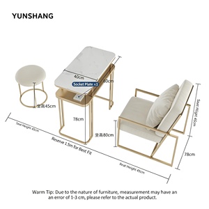 Beauty Salon Furniture Package <b>Nail</b> Bar <b>Desk</b> Luxury Tufted Manicure Tables with Chair Wood Double Manicure Table and Chair - Product Image 6