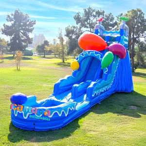 Nouvelle conception de toboggan aquatique gonflable à double voie en PVC avec pulvérisation d'eau, en vente - Product Image 4